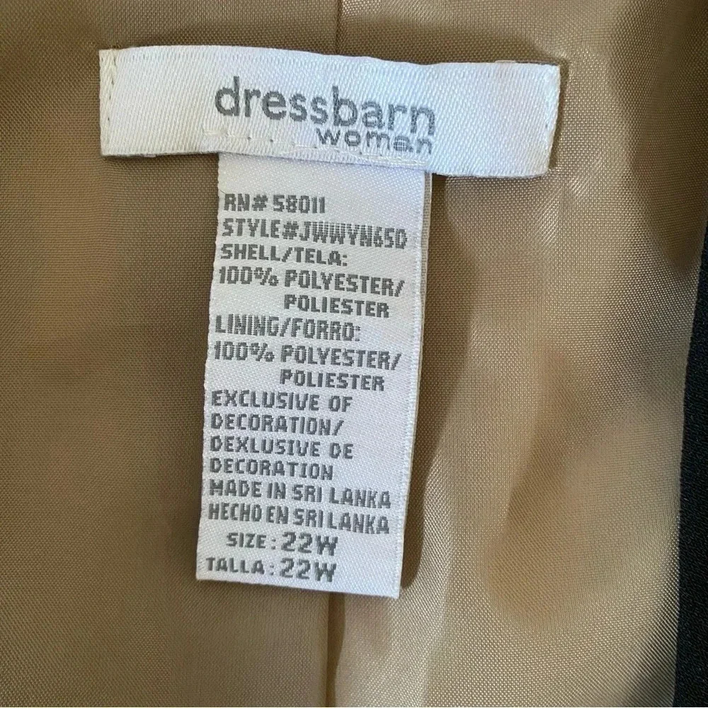 Dressbarn Woman Open Blazer in‎ Tan Size 22W
